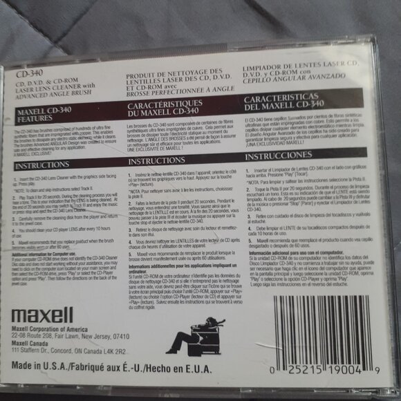 Maxwell CD DVD & CD-ROM Lens Cleaner Thunderon Brush System CD-340 Video Games - Picture 3 of 6